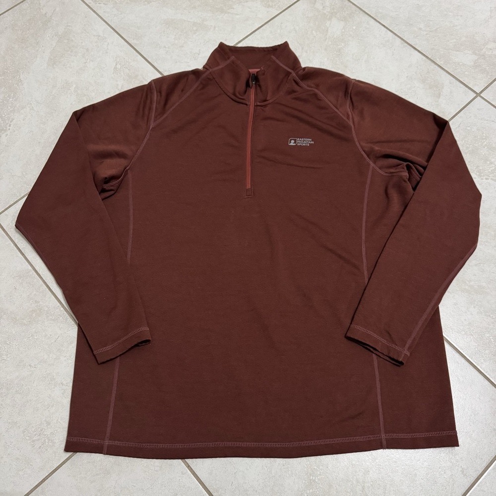 Eastern Mountain Sports‎ Pullover Mens XL Orange 1/2 Zip Performance Stretch